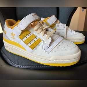Adidas Originals Forum 84 Low Shoes - Off White Hazy Yellow - GX4537 Size 3
